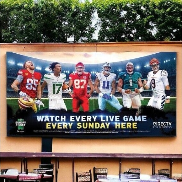 2023 DIRECTV NFL Sunday Ticket Vinyl Banner 3'x6' Kelce Hurts Burrow Kittle New - Picture 2 of 3